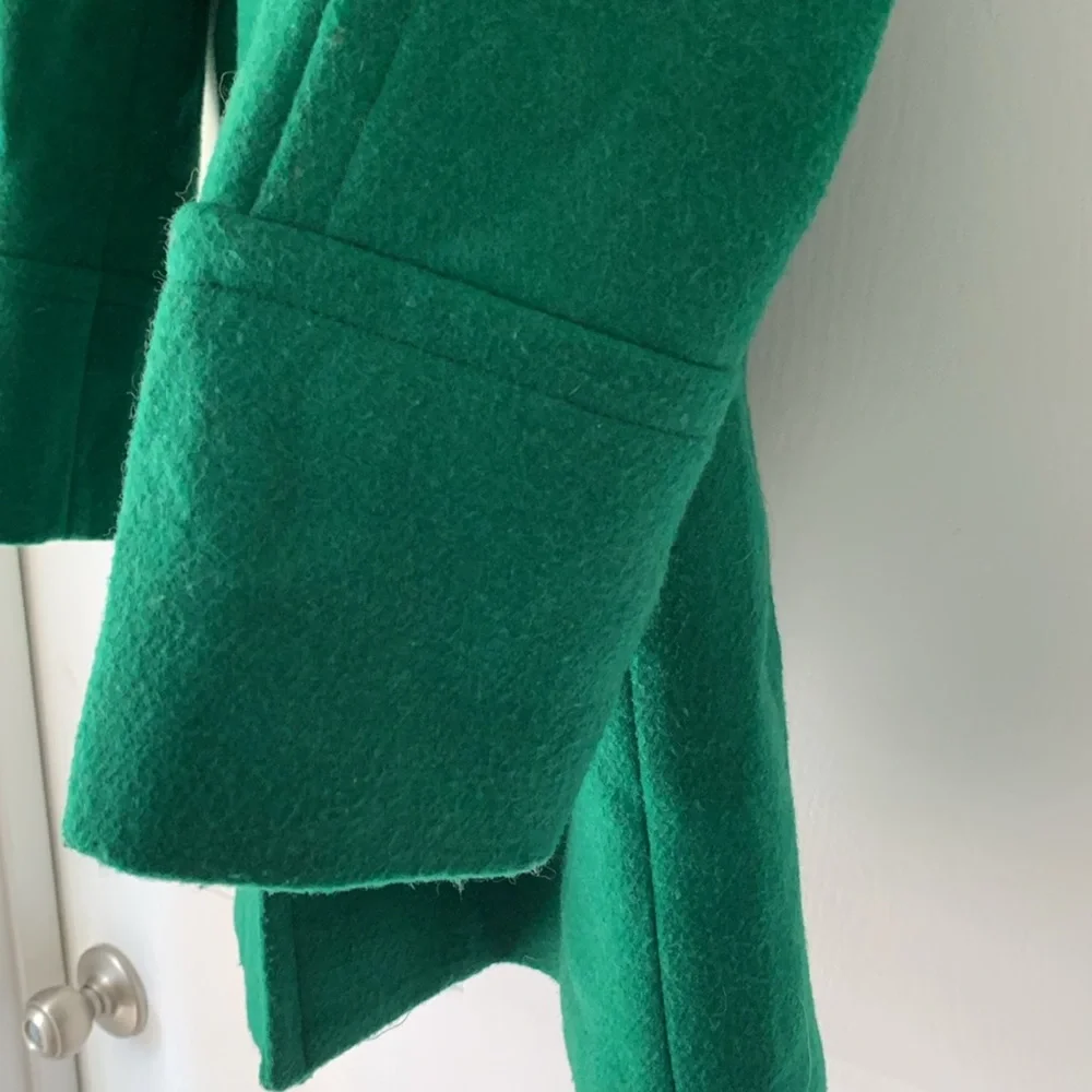 J.Crew Green Wool Blend Mockneck Zip Up Coat - Picture 13 of 16